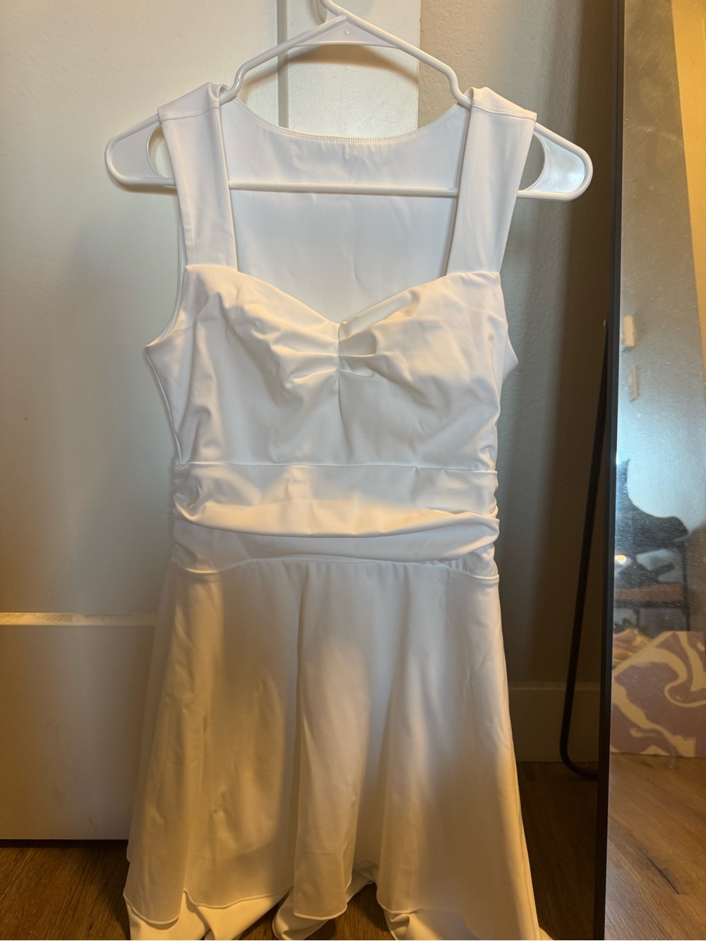 White Sleeveless Fit-and-Flare Dress
